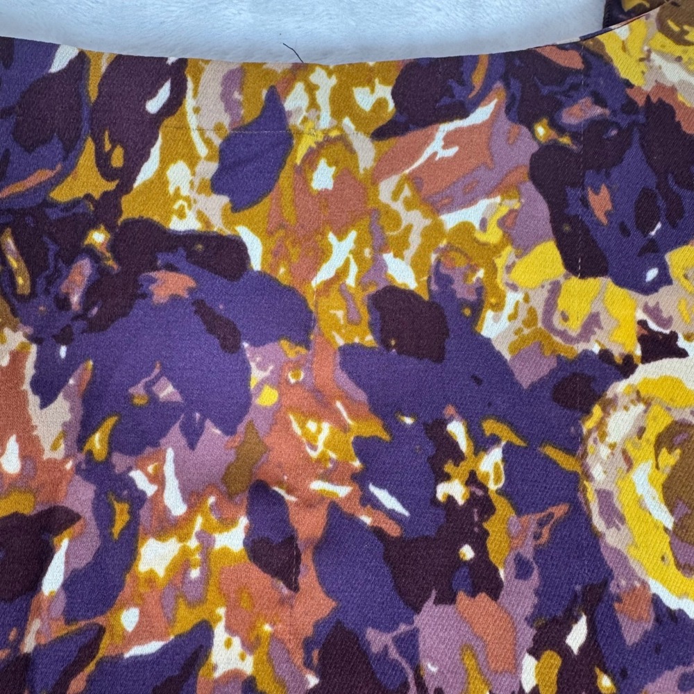 Lands End Floral Dress Wmns 10 Purple Ruffle Tie Waist Knee Length 422383A Boho - Picture 9 of 9